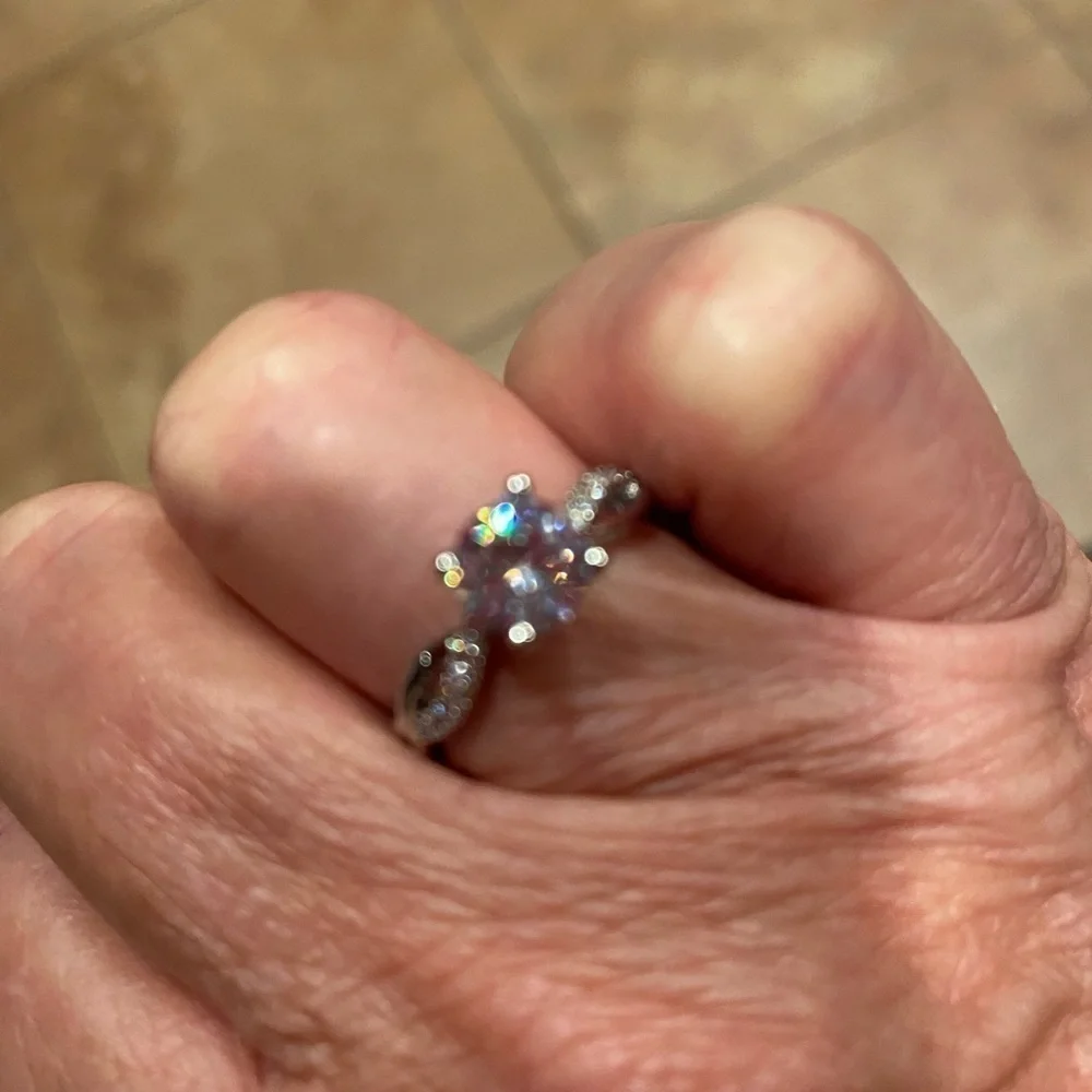 1.00ctw Moissanite Ring size 6.5, 7, 7.5, and 8 Certified and Stunning